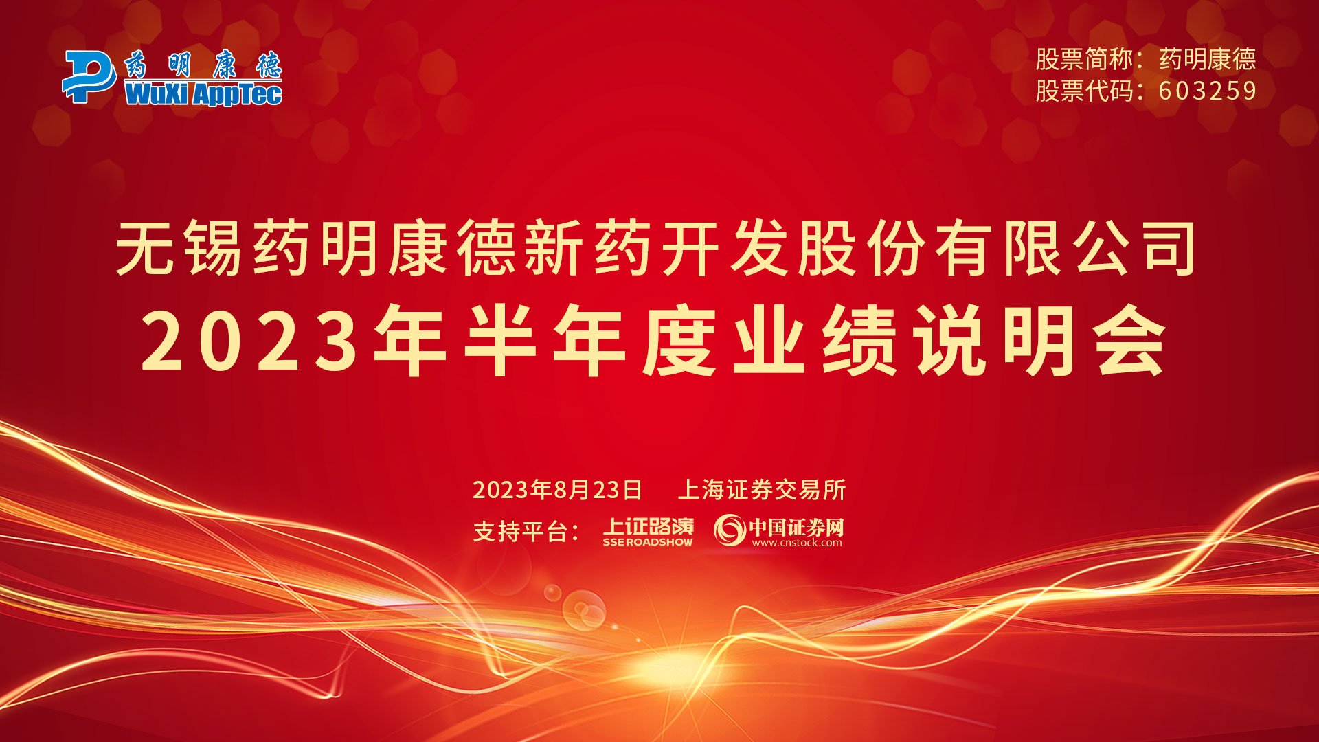 药明康德2023年半年度业绩说明会