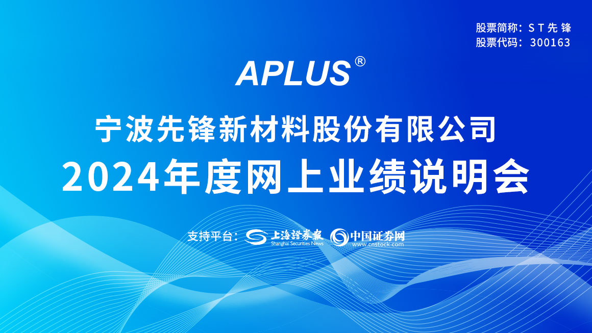 先锋新材2024年度网上业绩说明会